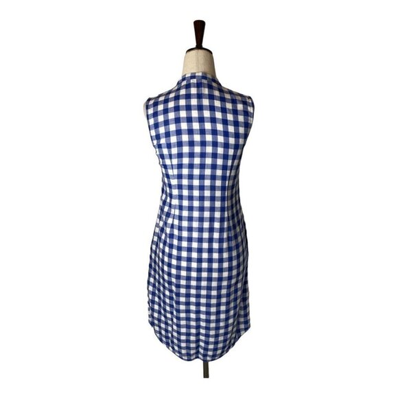 Tommy Bahama Blue And White Gingham Print Button Front Sleeveless Dress Size XXS - Picture 3 of 11